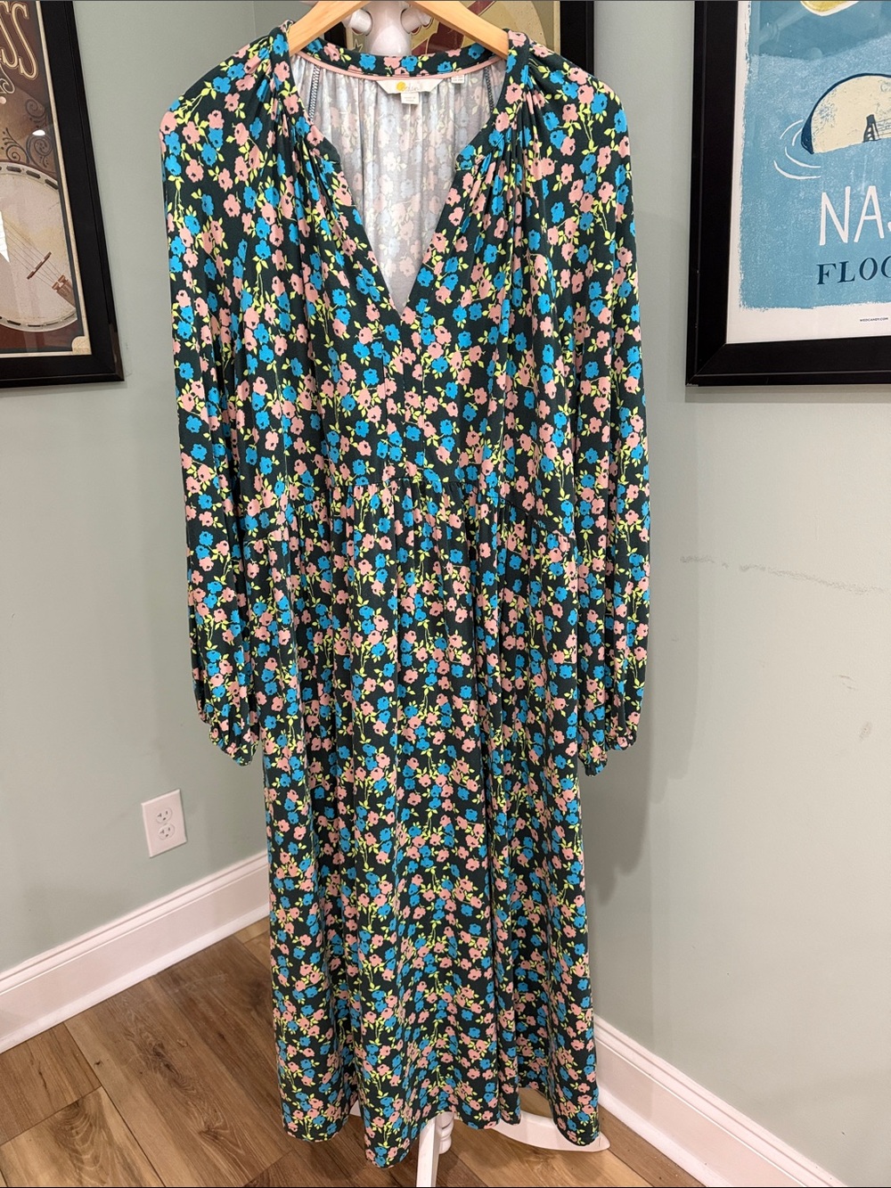 Boden 14 XL Maxi FLORAL year-round Dress w/ pockets